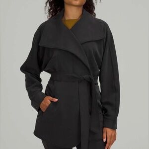 Lululemon Belted Soft Stream Wrap Sweater in Black